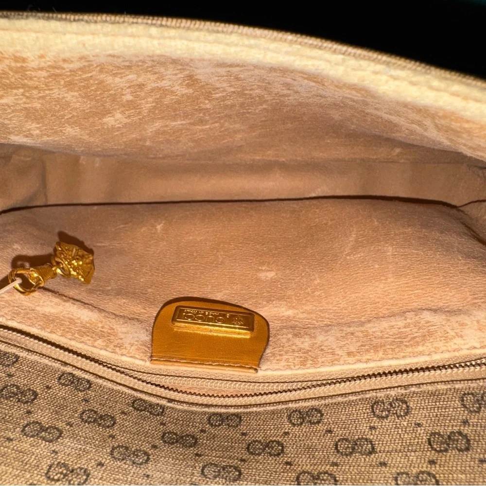 Gucci Micro Logo Tan and Brown Messenger Style Bag
